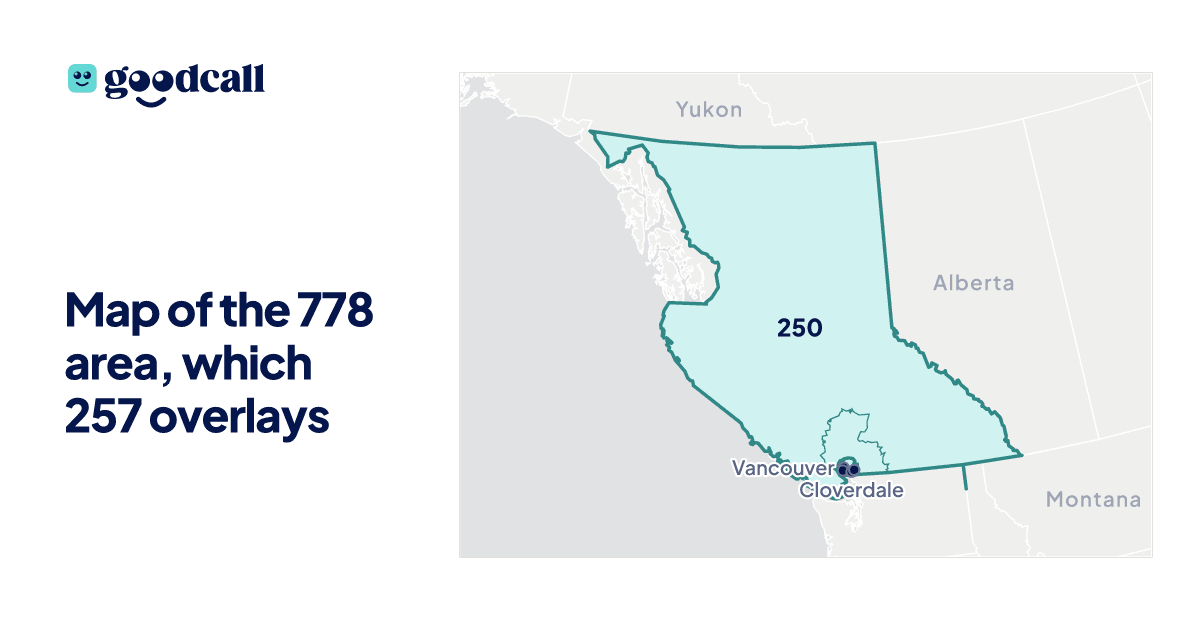Map of the 778 area, which 257 overlays