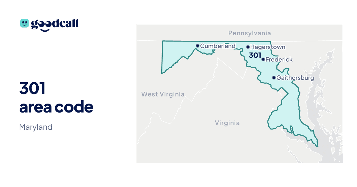 301 area code: Maryland