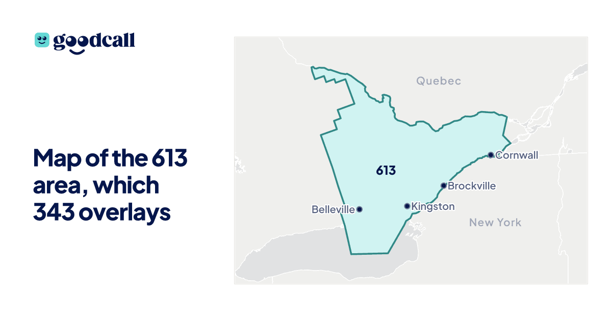 Map of the 613 area, which 343 overlays