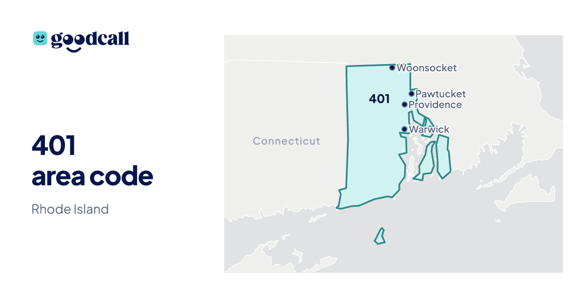 401 area code: Rhode Island