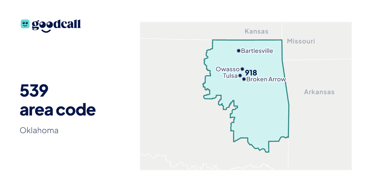 539 area code: Oklahoma