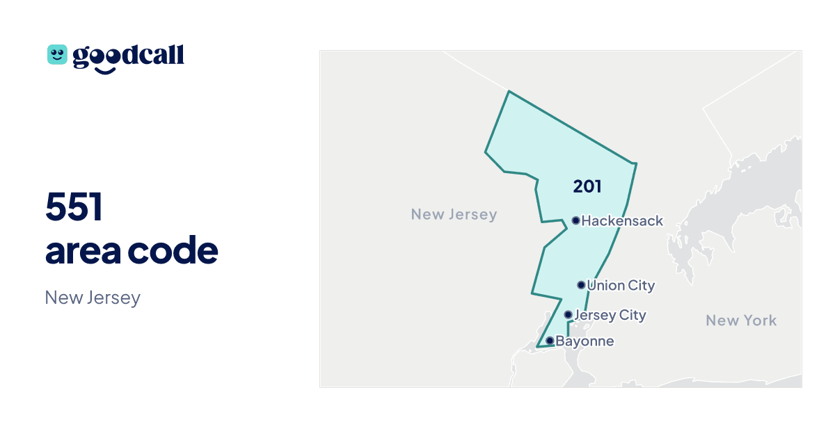 551 area code: New Jersey