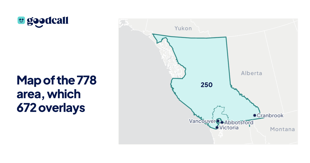 Map of the 778 area, which 672 overlays