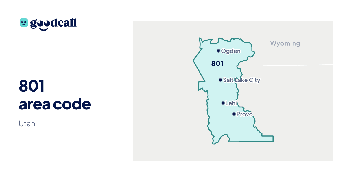 801 area code: Utah