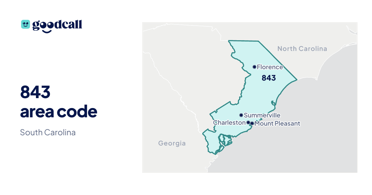 843 area code: South Carolina
