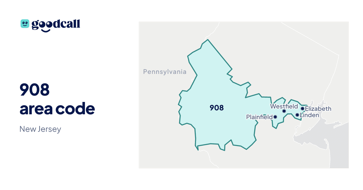 908 area code: New Jersey