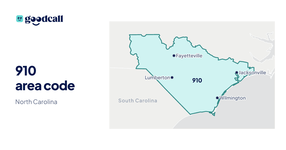 910 area code: North Carolina