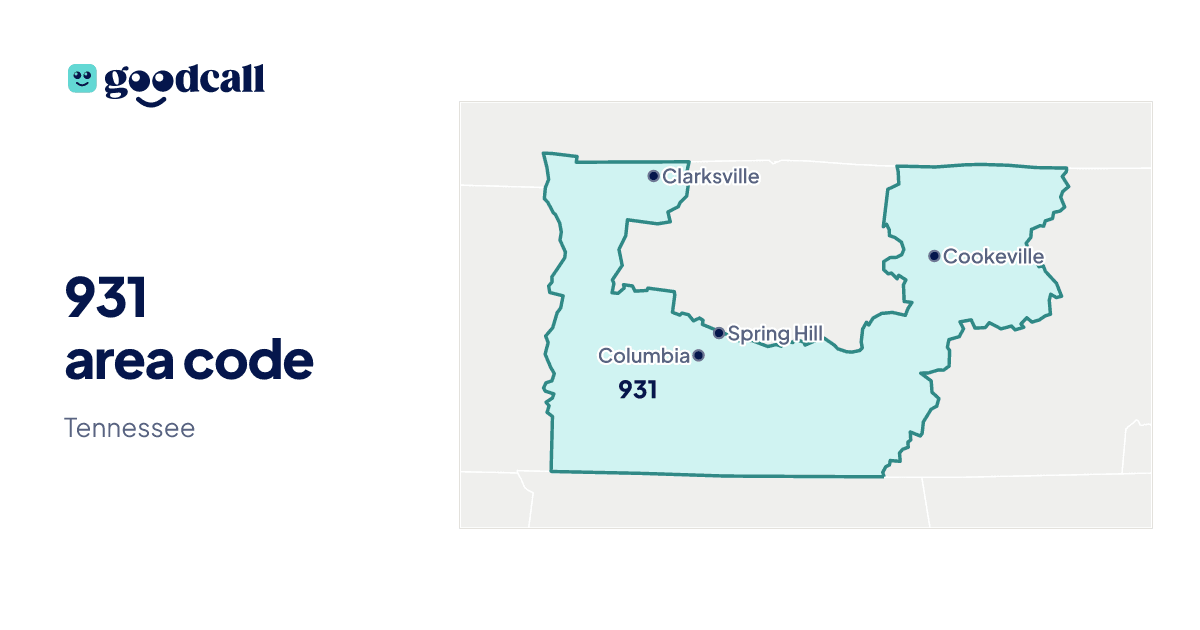 931 area code: Tennessee