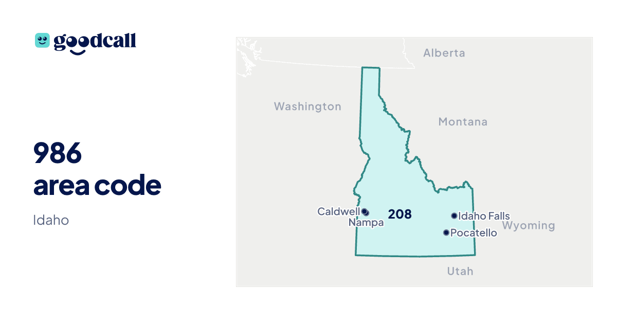 986 area code: Idaho